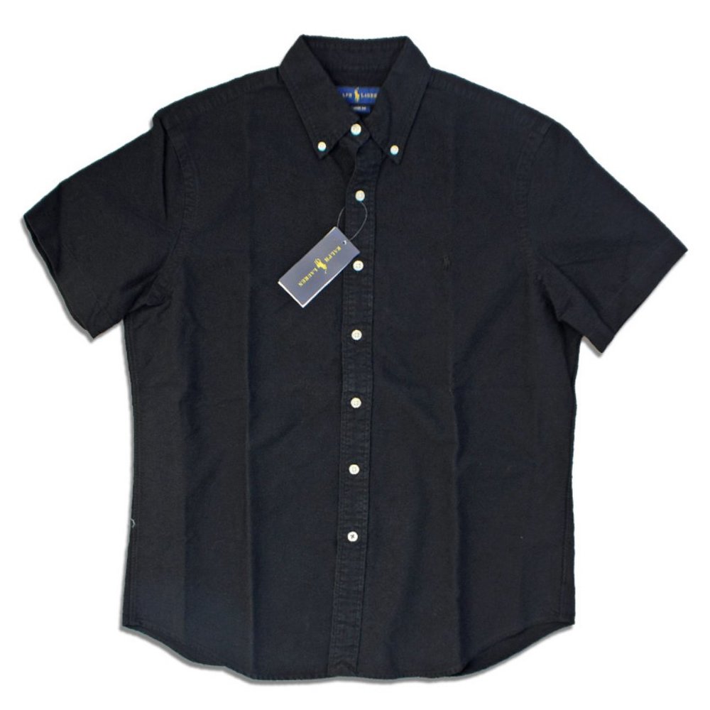 Polo RL garment dyed Oxford Button-Down black/black